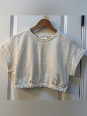Elodie Speckled Crop Short Sleeve Sweatshirt